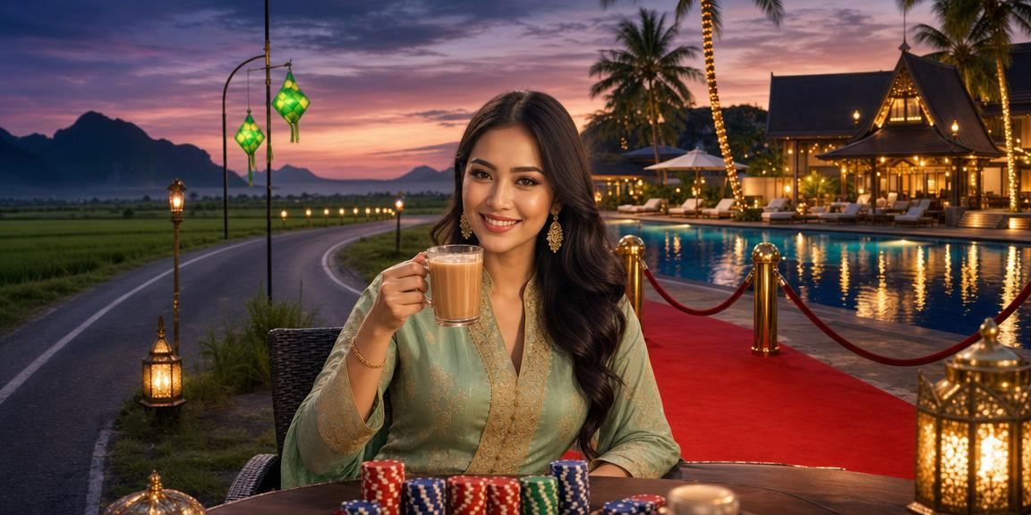 Permainan poker meja suasana Hari Raya untuk pemain Malaysia